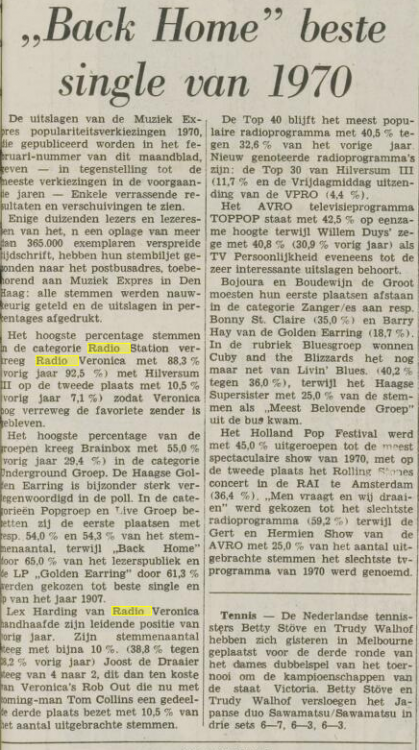 leidse courant 28  jan 1971 Top 40 populairst 1970.png