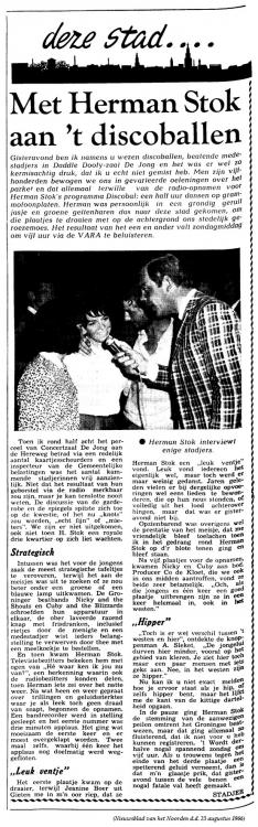 Nicky & The Shouts 1966-08-23 (artikel Herman Stok Discobal Daddle Doofy NvhN).jpg