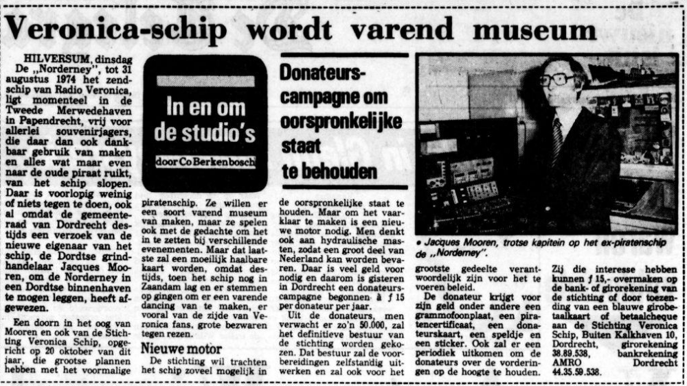 Veronica -schip wordt varend museum 22-11-1977.png