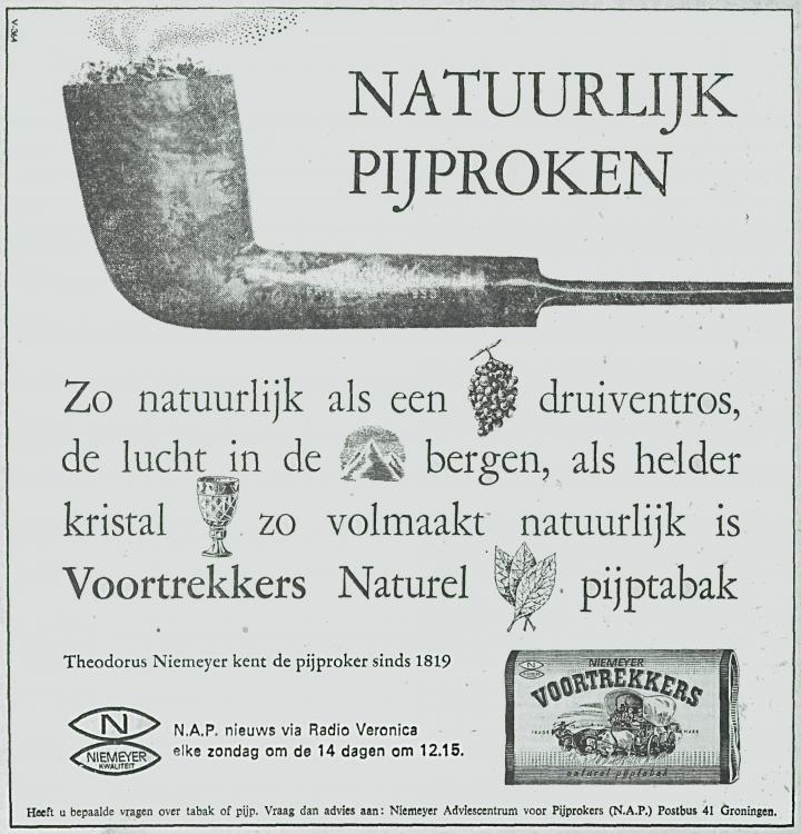 Veronica Advertentie 1964-04-25 Niemeijers Adviescentrum voor de Pijprokers (NAP) nieuws op Radio Veronica.jpg