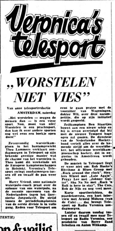 Veronica 1973-06-02 Telesport zondagmorgen 3 Juni 1973 1100-1200 met Arnold Mühren van The Cats  De Telegraaf.jpg
