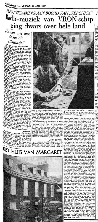 Veronica - 1960-04-22 Feeststemming .....  Radiomuziek van VRON-schip ging dwars over hele land. (A. Derksen) (De Volkskrant).jpg