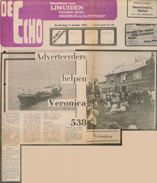 19731011 De Echo Adverteerders helpen Veronica 538