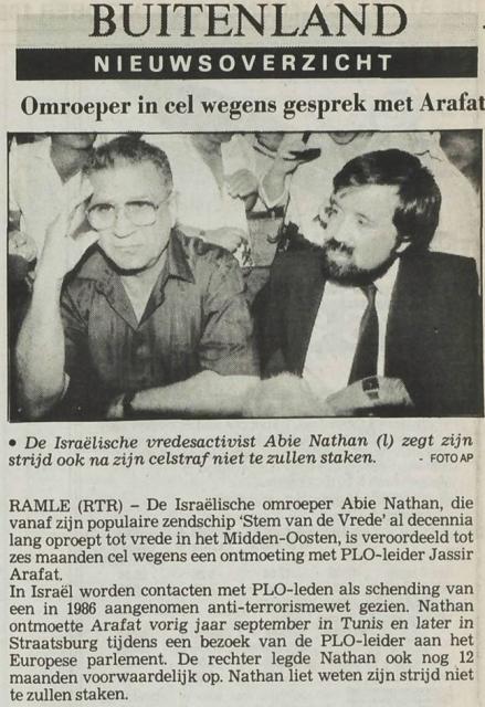 19891004 PZC Omroeper Abie in cel wegens gesprek Arafat.jpg