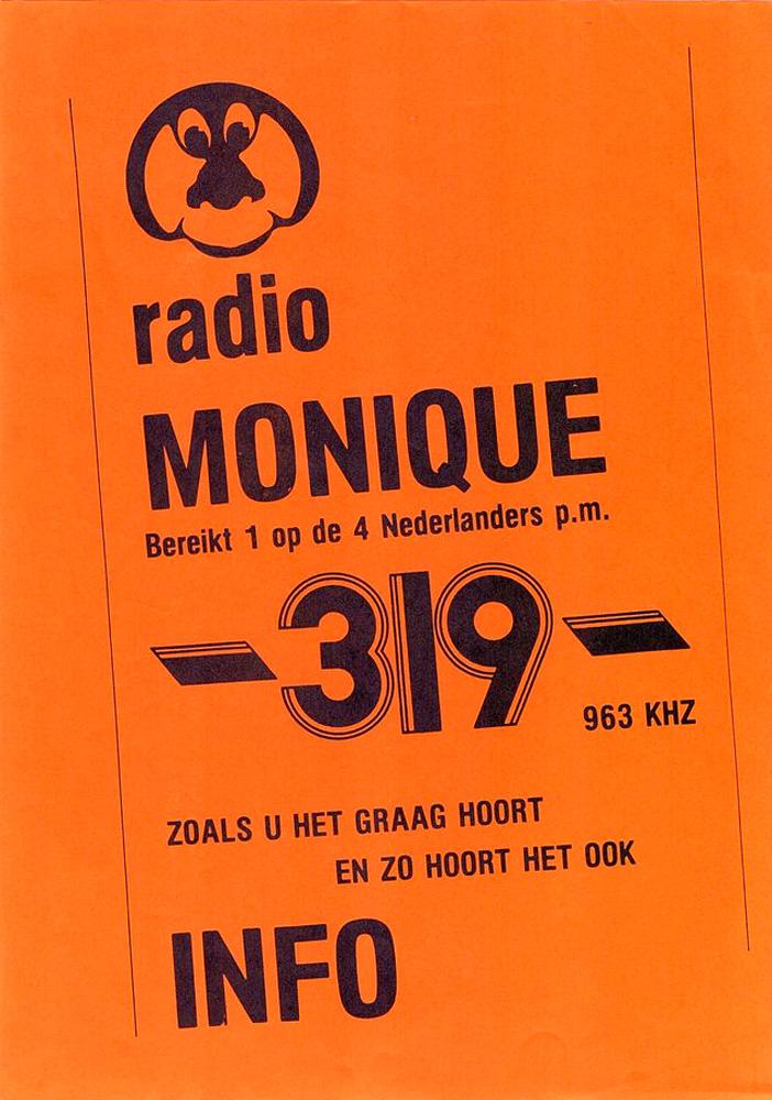 Radio Monique Info sheet 1985