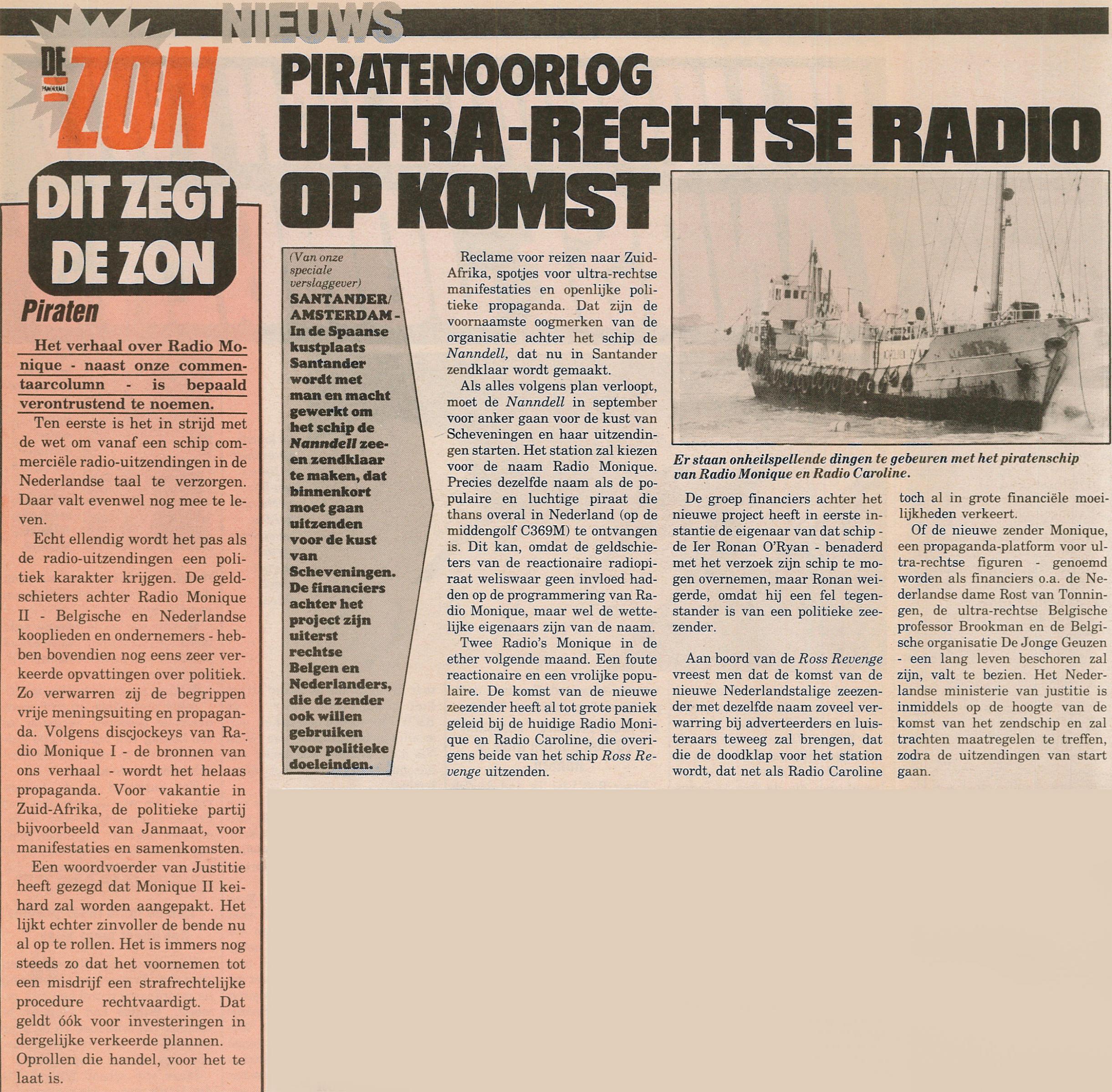 19860814 De zon_Panorama Ultra rechtse radio op komst