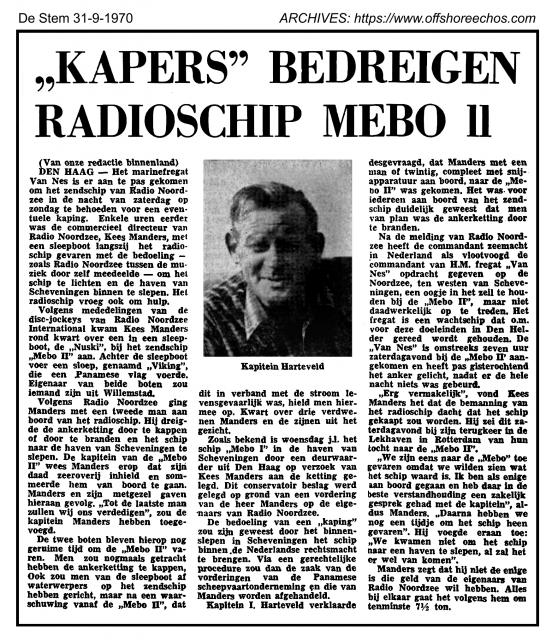 19700931 De Stem Kapers bedreigen radioschip MEBO 2