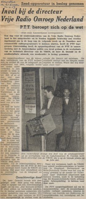 19591212 nieuwsblad van het noorden Inval bij de directeur Vrije Radio Omroep Nederland.jpg