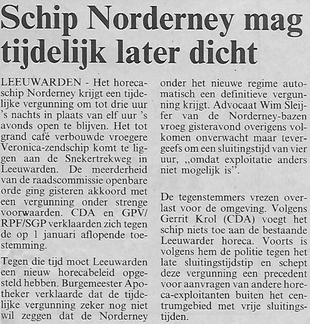 19941013 Leeuw C Schip Norderney mag tijdelijk later dicht.jpg