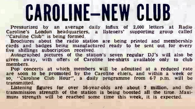 19640627 Record-Mirror- Caroline new club.jpg