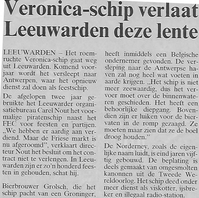 20010109 LC Veronicaschip verlaat Leeuwarden deze lente.jpg