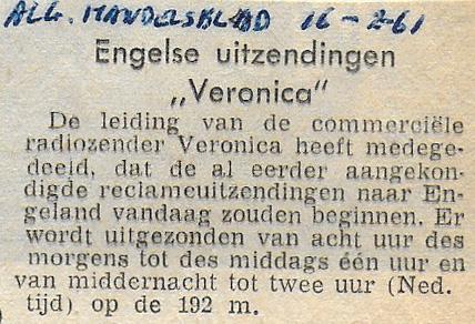 19610216 alg handelsblad Engelse uitzendingen Veronica.jpg