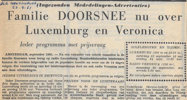 19610922 algemeen Handelsblad  Familie Doorsnee nu over Luxemburg en Veronica.jpg