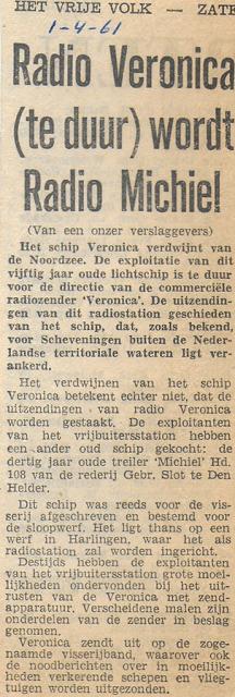 19610401 Vrije Volk Radio Veronica_te duur_ wordt Radio Michiel 1 april.jpg
