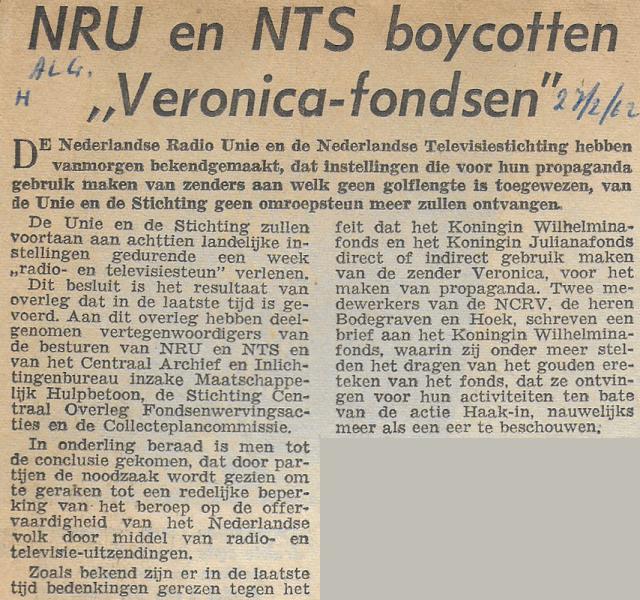 19620227 algemeen handelsblad NRU en NTS boycotten Veronica-fondsen.jpg