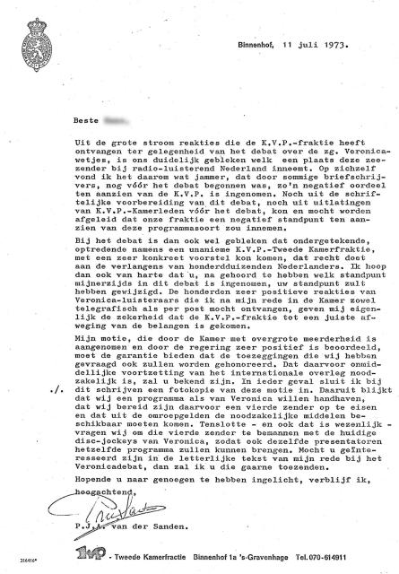 19730711 Brief KVP van der Sanden 01.jpg