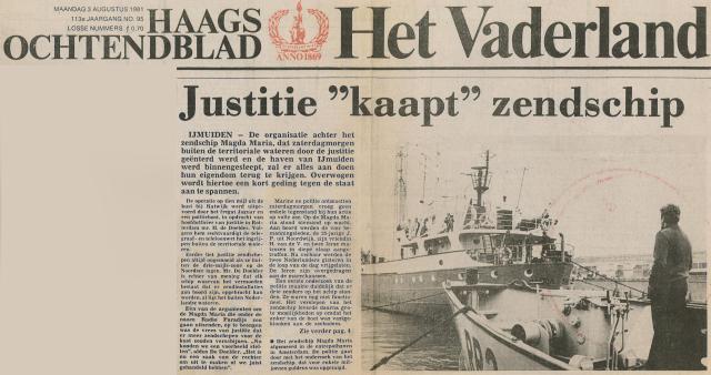 19810803 Vaderland Justitie Kaapt zendschip.jpg